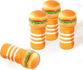 4Pack Hamburger Tire Valve Stem Caps Cute 3D Resin Fruit Car Accessories Decor,Universal Tire Air Caps for Car,SUV,Bike,Motorcycle,Bicycle,Perfect Hamburger Gifts for Women Men Hamburgers Lover