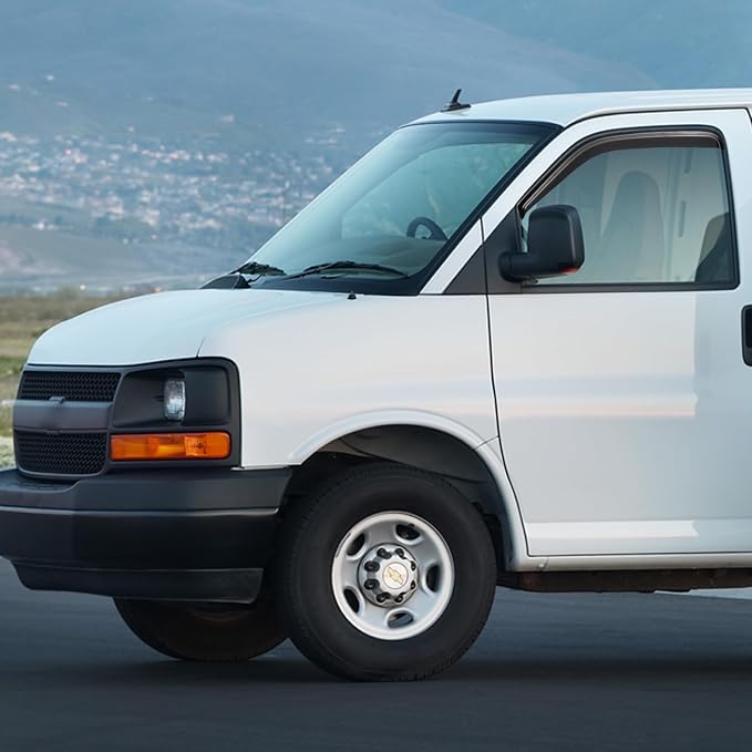 Window Visors Rain Guards for 1996-2026 Chevy Express Van/GMC Savana, Out-Channel Window Vent Wind Shade Deflectors