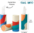 Small Car Tissues Holder with Facial Tissues - 4PK - Tisses for Car Travel Tissue Tubes Box Container for Car Cup Holder Car Tissues Cylinder
