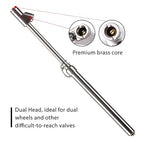 CZC AUTO Tire Pressure Gauge, Straight-on Foot Dual Head Chucks Auto Service Gage, Heavy Duty Air Gauge 10-150PSI 100-1000KPa for Car Truck RV Van (2 Packs, Silver)
