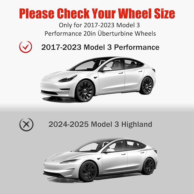 Rim Protector for Tesla 2017-2023 Model 3 Performance 20 Inch Überturbine Wheels All-in-one Car Tire Trim Rings Rim Case Hubcaps Wheel Cover Model 3 Performance Accessories