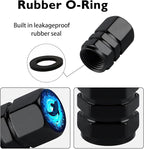 4Pack Killer Whale Tire Valve Caps Universal Tire Air Cap Valves Stem Cover | Aluminum Alloy Rust-Proof Valve Stem Caps, for Auto SUV Truck Motorcycle Bicycle, Killer Whale Gifts for Women Men Drivers