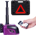 Electric Car Jack Hydraulic Cordless Remote Control 5 Ton 12V Small Portable Cordless Floor Jack Lift for SUV Sedan Vehicle MPV Car Change Tire Emergency Repair Tyre Purple
