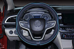 Small Size Steering Wheel Cover Anti-Slip,Safety,Soft,Breathable,Durable,Full Surround,Comfortable Grip Microfiber Leather (14-14.25 inch,Black Blue)