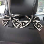 Mandark 2PCS Car Seat Headrest Hooks, Cute Bow Vehicle Hooks for Purses and Bags, Auto Purse Hook Hanger Interior Decoration Accessories, Universal for SUV, Sedan, Truck (Black Line)