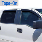 Tape On Rain Guards Window Visors Compatible with 2004-2008 Ford F-150 SuperCrew/Crew Cab, 2006-2008 Lincoln Mark LT SuperCrew Cab,Side Vent Visor Window Deflector Shade,Truck Accessories-4pcs