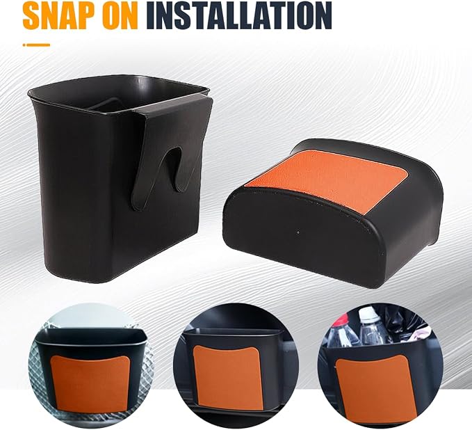 YoRise Car Trash Can, Multifunctional Hanging Garbage Can, Car Storage Organizer Container, Mini Trash Bin, Waterproof Automotive Door Side Garbage Organizer Holder for Most Cars (Orange)