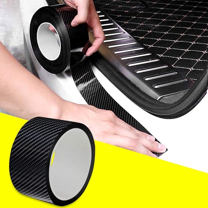 Car Door Entry Guards Scratch Cover Protector Paint Threshold Guard,Front Rear Door Entry Sill Guard Scuff Plate Rear Bumper Protector Guard for Most Cars,2in9.8ft(5cm3m) Black