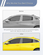 in-Channel Window Rain Guard for Fit for Chevy Malibu 2016-2025(9 Gen) Rain Guards Side Window Visors Low Profile Vent Visor Window Deflectors Vent Shades Car Accessories