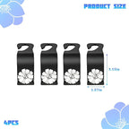 4PCS Bling Car Seat Headrest Hooks, Crystal Rhinestone Flower Vehicle Back Seat Hanger Holder Hook, Automotive Interior Hanging Storage Accessories for Purse Coats Bag, Universal Fit (White)