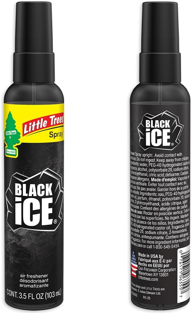 Car Air Freshener | Spray Provides a Long-Lasting Scent for Auto or Home | On-the-go Freshness | Black Ice, 6 Air Fresheners