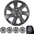 Matte Black Hubcaps Wheel Covers for (2006-2014) Toyota Camry 16 Inch Hubcaps Set of 4, Snap-on Direct OEM Replacement for Toyota Camry Hubcaps 16 Inch Wheel Covers Impact-Resistant Durable