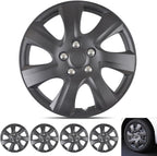 Matte Black Hubcaps Wheel Covers for (2006-2014) Toyota Camry 16 Inch Hubcaps Set of 4, Snap-on Direct OEM Replacement for Toyota Camry Hubcaps 16 Inch Wheel Covers Impact-Resistant Durable