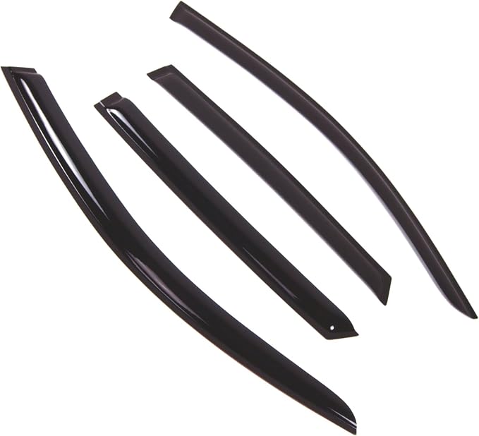 WD2-664 Dark Smoke 4 Pcs Set Window Visor (Outside Mount) Deflector Rain Guard Compatible with 2008-2016 Audi Q5