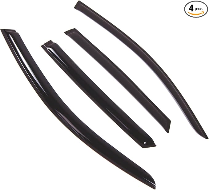 Outside Mount Window Vent Visors Rain Guards Compatible with Audi Q5 2008-2016 | Side Window Wind Deflectors Rain Shields | Smoke Tinted, 4 Pcs Set, DGWV-664