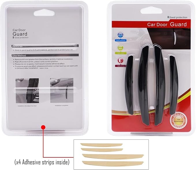 4Pcs Car Door Edge Guards Moulding Trim Edge Anti-Collision Strip Scratch Guard Car Door Protector for Most Cars (Black)