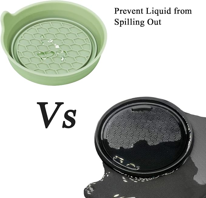 Car Cup Coaster Universal Automotive Waterproof Non-Slip Cup Holders Sift-Proof Spill Holder Car Interior Accessories 4 Pack Tea Green
