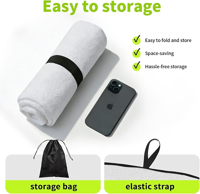 Towel Bucket Seat Cover Waterproof White Machine Washable for Athletes Running Swimming Boxing Workout Outdoor Sports