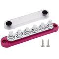 6 x M8 (5/16") Studs Power Distribution Block Bus Bar 12V, 5.9" HD 200A Marine BusBar Battery Distribution Block W/Cover for Car Boat Solar (Red)