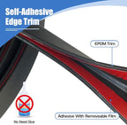 Rubber Edge Trim, Self-Adhesive Rubber Edge Trim, Edge Protector for Sheet Metal, EPDM Material, Fit 1/16"(1.0mm), Length 10Ft, Black Color, U Channel Edge Trim