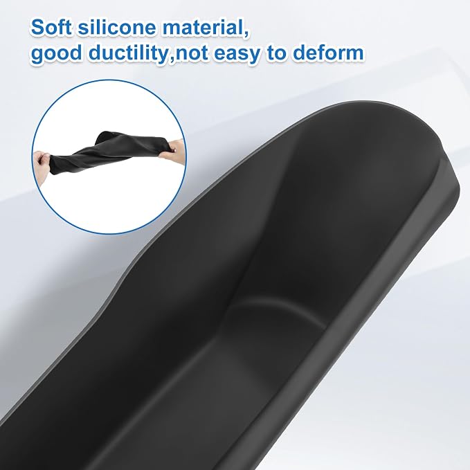Door Side Organizer for Tesla Model 3 2026, Upgraded Soft Silicone Door Protector Slot Pockets Storage Box for Tesla Model 3 Highland 2024-2026, Black-4PCS