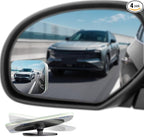 4 Pack Blind Spot Mirrors for Car, Frameless Side Mirror Blindspot Convex HD Glass Car Accessories, Side View Mirror Blindspot with Wide Angle Adjustable Stick for Cars, SUV and Trucks