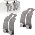 Headrest Hooks for Car, Twinhook Car Seat Hooks for Headrest, Leather Car Purse Holder Hooks for Purses and Bags, Universal Car Headrest Hangers Seat Back Organizer for Travel (Grey, 2Pcs)