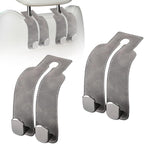 Headrest Hooks for Car, Twinhook Car Seat Hooks for Headrest, Leather Car Purse Holder Hooks for Purses and Bags, Universal Car Headrest Hangers Seat Back Organizer for Travel (Grey, 2Pcs)