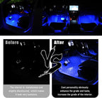 Wevdn Car Interior LED Strip Light, 12V 24 LED Waterproof Neon Ambient Night Light with USB Port, Automotive Atmosphere Decorative Under Dash Lighting Kit, Car Accessories (Blue)