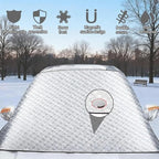 Windshield Cover for Winter Ice/Snow/Frost, Heavy Duty Thick Protective Windscreen Cover, Snow Ice Frost Dust Water Resistent, Heat Car Windshield Snow Cover (63inch*46inch)