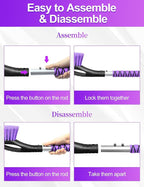 2 Pack 27 Inch Ice Scraper and Brush for Car, Snow Brush and Ice Scraper with Foam Grip, Detachable Snow Scraper for SUV Truck Vehicle Auto Windshield Window - Purple & Pink