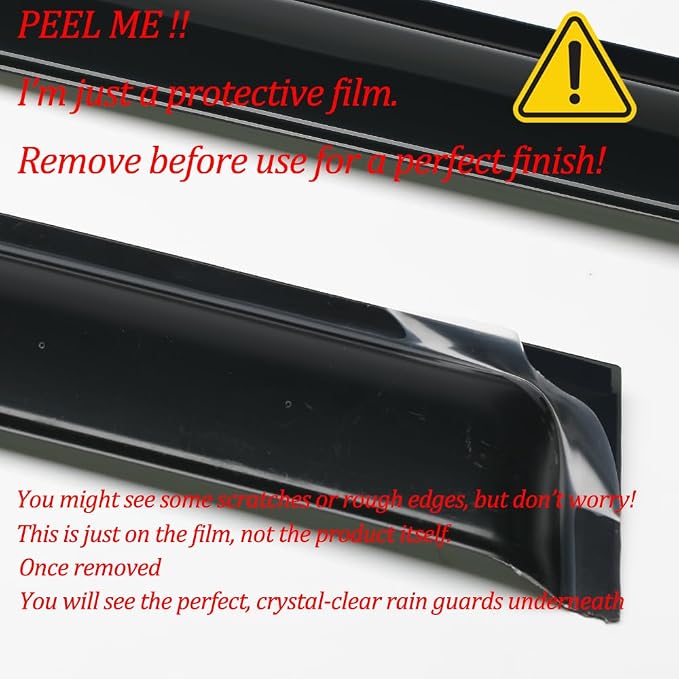 Original Side Window Deflector Visor Rain Guard fit for 2008-2012 Honda Accord Sedan,4pcs Outside Mount Tape-on Shatterproof Dark Smoke Window Shades 94960