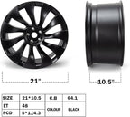 New 21" x 10.5" Premium Aluminum Alloy Wheel Rim Compatible with Model Y 2020 2021 2022 2023, Direct Fit for OE Stock Specs, OE Wheel Rim, Fits for Rear Wheel