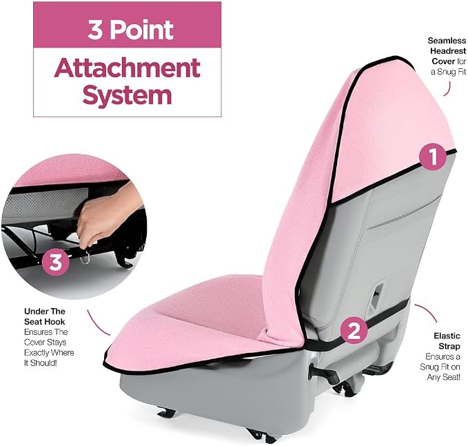 Waterproof Sweating Car Seat Cover for Post Gym Workout, Running, Swimming, Beach and Hiking, Universal Fit Anti-Slip Bucket Seat Protector for Cars, SUVs and Trucks, Machine Washable, Pink