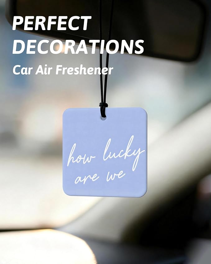 Blue Boho Western Orange Car Air Freshener 4 Pcs, Preppy Cow Skull Cactus Cowgirl Boots Square Hanging Air Freshener for Closet Drawer Books, Western Car Accessories Mirror Decor for Women