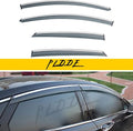 4X Window Visors Compatible with 2013-2020 Fusion Smoke Tint with Chrome Trim Outside Mount Tape On/Clip On Style PVC Sun Rain Guard Vent