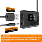 Dash Cam Power Adapter (12pin), Compatible with Toyota Tacoma Camry Corolla RAV4 and Lexus and More, 6 Types 5V 12V Output, LED Display, Built-in USB Power Source, Easy Install,D3-010