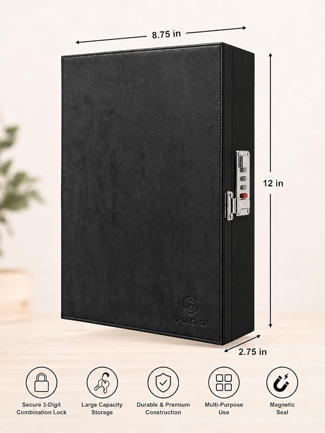 Faraday Key Box, Combination Lock, Signal Blocking, Wall Mount Black | Protects key fobs from relay attacks