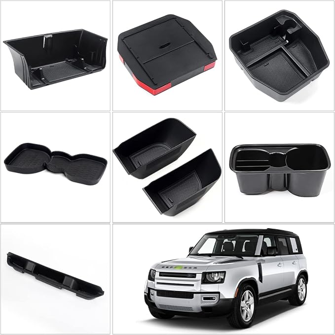 Center Console Hidden Organizer for Land Rover Defender Accessories Defender 90 110 130 2020-2025 2026 Armrest Hidden Storage Box Compartment