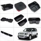 Center Console Organizer Tray for Land Rover Defender Accessories 90 110 130 2020-2025 2026, Durable ABS Middle Console Organizer Central Storage Box with Non-Slip Mat