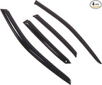 Outside Mount Window Vent Visors Rain Guards Compatible with Audi A4 2002-2005 | Side Window Wind Deflectors Rain Shields | Smoke Tinted, 4 Pcs Set, DGWV-498