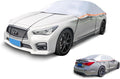 J&J All Weather Heavy-Duty Half Car Cover& Windshield Car Cover(Sedan) | Snow&Hail Windshield car cover,7-Point Windproof Design,Easy Storage & Wear,Reflective Strips, All Weather Waterproof