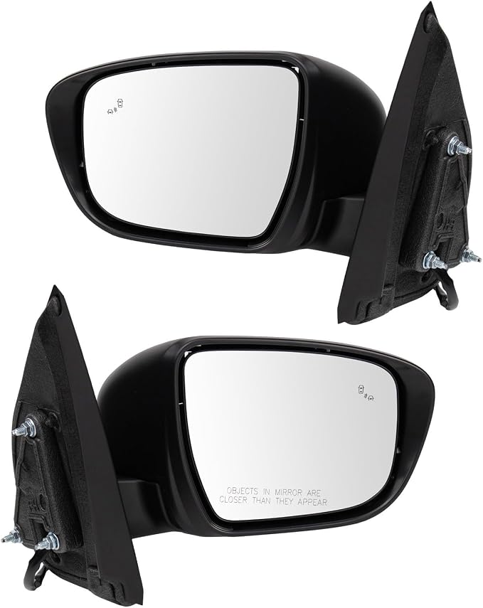 Driver & Passenger Side Power Mirror Set Smooth Black without Heat with Blind Spot Indicator Compatible with 2022-2023 Nissan Frontier NI1320338 NI1321338