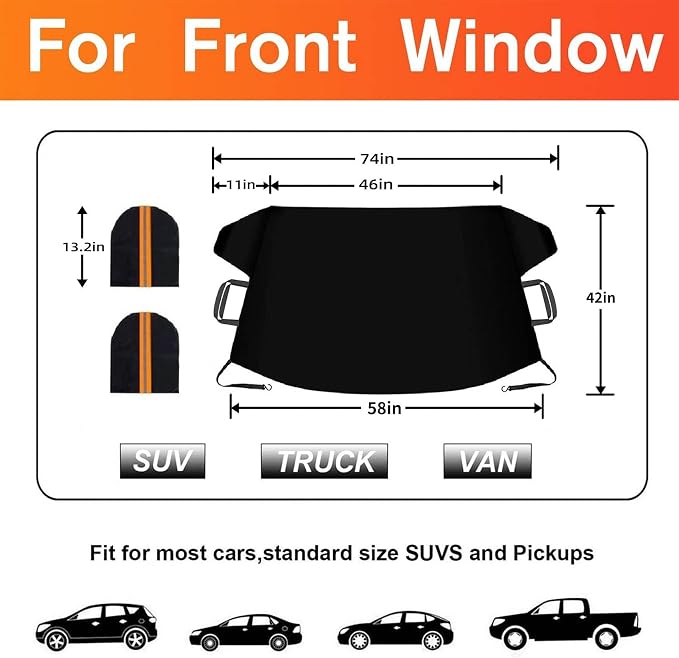 Summer Car Windshield Sun Cover, Thickened Heat Blocking Sunshade Shield, Universal UV Ray Protection Front Window Sun Visor for Vehicle Auto 58x42 Inch