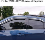 Extra Durable Clip-on in-Channel Auto Vent Window Visor, Fits 2010-2017 Chevrolet Equinox, UV Protection Rain Guard, Original Wind Deflector, No-Drill Easy Install, Dark Smoke, 4-Pcs