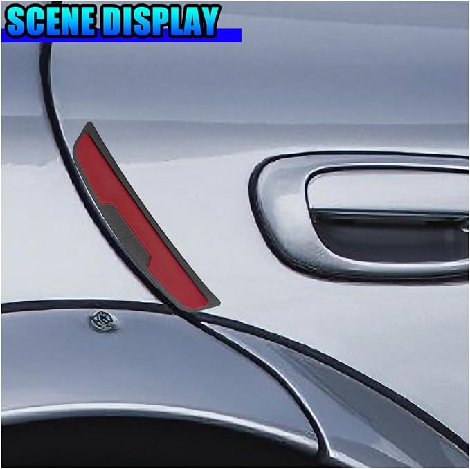 Craedli 4PCS Car Door Edge Guards Protector, Anti-Scratch Car Door Self Adhesive Anti-Collision Trim Strip Auto Side Door Protector, Universal Auto Body Bumper Guard for Cars SUV Truck(Black&Red)