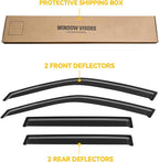 Window Visor for 2009-2013 Subaru Forester, Out-Channel Rain Guards Shields Vent Deflector Shade Wind Dark Smoke 2010 2011 2012, Tape-On Outside-Mount, 4PCS