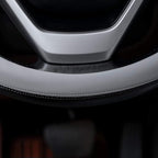Microfiber Leather Steering Wheel Covers Universal 15 inch (Gray)