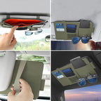 1 Pack Car Sun Visor Organizer, Sunglasses Holder for Car Sun Visor, Auto Interior Accessories Pocket Organizers Can Store for Sunglasses, Documents, Cards, Pen, Drivers License (Grey)