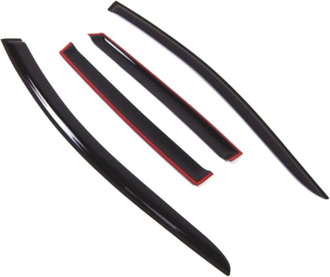 WD2-633 Dark Smoke 4 Pcs Set Window Visor (Outside Mount) Deflector Rain Guard Compatible with 2013-2016 Ford Escape